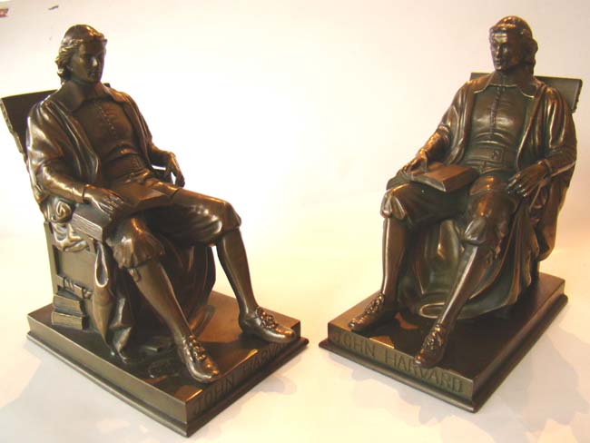 A fine pair of JOHN HARVARD bookends by Jennings Brothers of Bridgeport, CT., circa 1928 — image 2